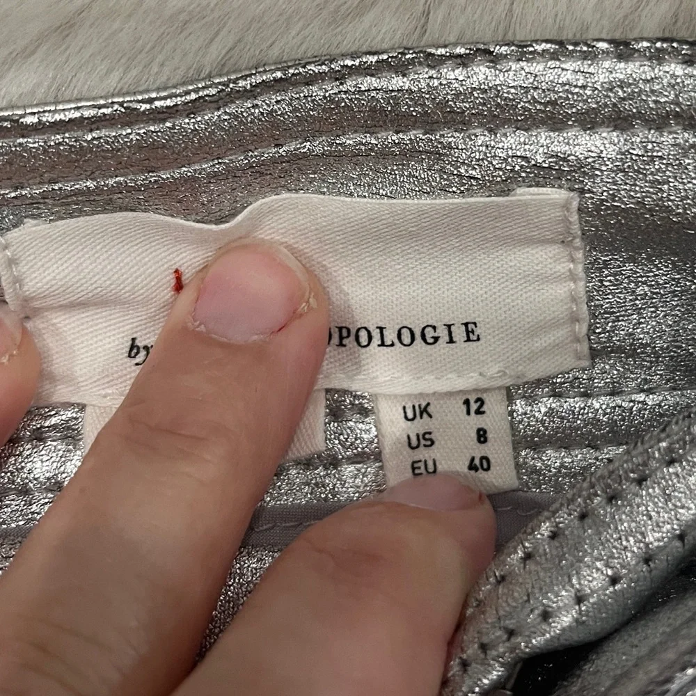 By Anthropologie Faux leather metallic barrel pants - Picture 4 of 4